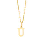 Zawieszka złota litera U – 1 cm