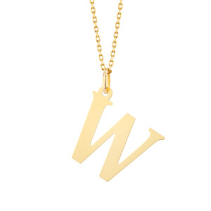 Zawieszka złota litera W – 2 cm