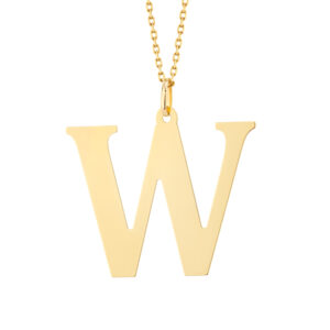 Zawieszka złota litera W – 3 cm