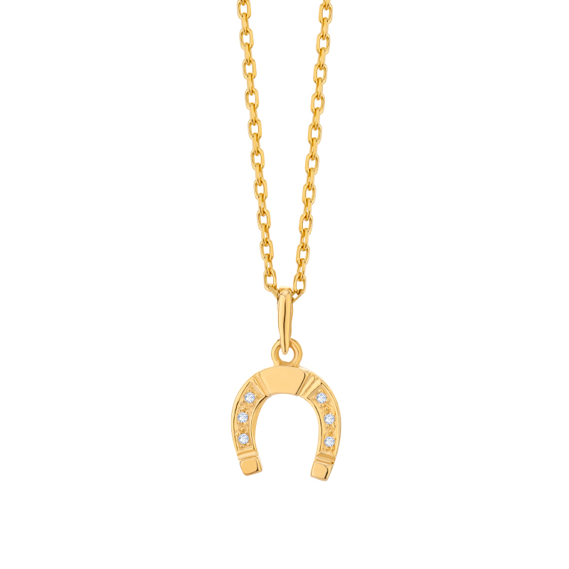 Zawieszka złota podkowa z cyrkoniami Zawieszka złota podkowa z cyrkoniami