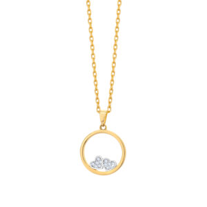 Zawieszka złota serca z cyrkoniami w kole