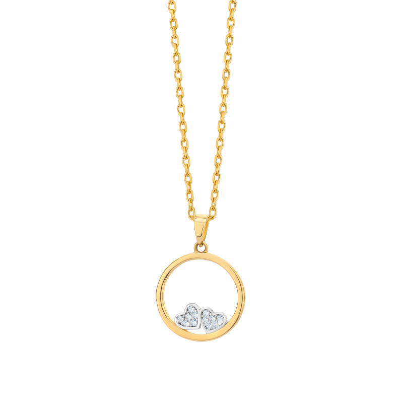 Zawieszka złota serca z cyrkoniami w kole Zawieszka złota serca z cyrkoniami w kole
