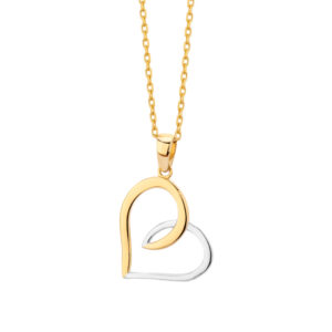 Zawieszka złota serce z białym złotem