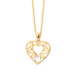 Zawieszka złota serce z białym złotem