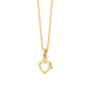 Zawieszka złota serce z cyrkonią