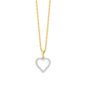 Zawieszka złota serce z cyrkoniami