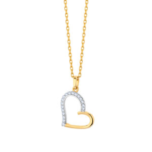 Zawieszka złota serce z cyrkoniami