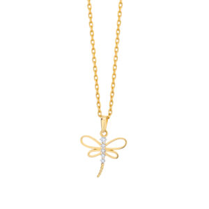 Zawieszka złota ważka z cyrkoniami