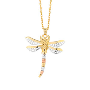 Zawieszka złota wielokolorowa ważka