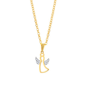 Zawieszka złota z cyrkoniami – aniołek