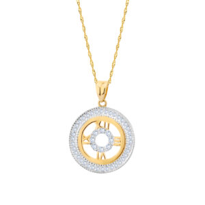 Zawieszka złota z cyrkoniami