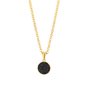 Zawieszka złota z czarnymi cyrkoniami