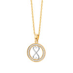 Zawieszka złota z nieskończonością i cyrkoniami