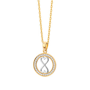 Zawieszka złota z nieskończonością i cyrkoniami