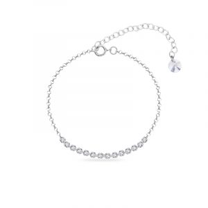 Bransoleta srebrna z kryształami