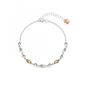 Bransoleta srebrna z kryształami