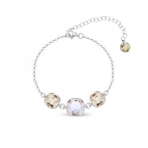 Bransoleta srebrna z kryształami