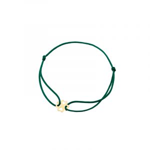 Bransoletka pozłacana czarny sznurek