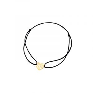 Bransoletka pozłacana czarny sznurek
