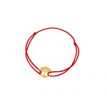 Bransoletka pozłacana czerwony sznurek