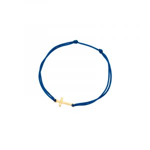 Bransoletka pozłacana granatowy sznurek