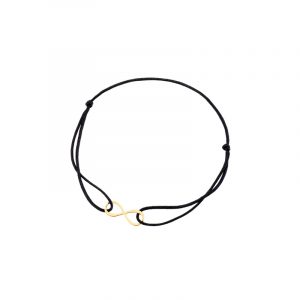 Bransoletka pozłacana na sznurku nieskończoność