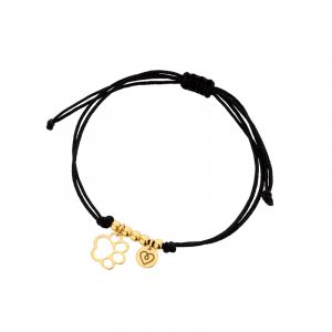 Bransoletka pozłacana na sznurku