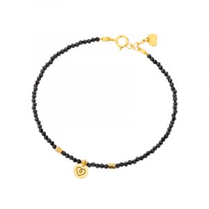 Bransoletka pozłacana spinele serce