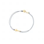 Bransoletka pozłacana szary sznurek