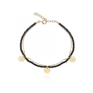 Bransoletka pozłacana z kamieniami