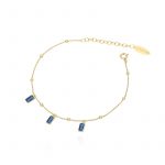 Bransoletka pozłacana z kobaltowymi szkiełkami