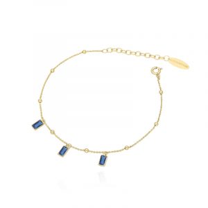 Bransoletka pozłacana z kobaltowymi szkiełkami