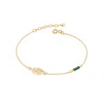 Bransoletka pozłacana z liściem