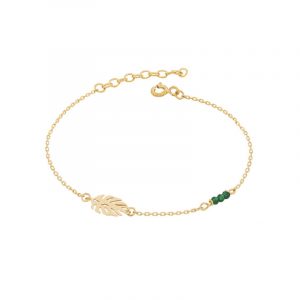 Bransoletka pozłacana z liściem