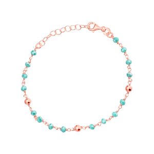 Bransoletka pozłacana z niebieskimi koralikami