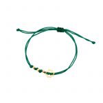 Bransoletka pozłacana zielony sznurek