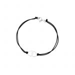Bransoletka srebrna czarny sznurek