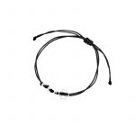Bransoletka srebrna czarny sznurek