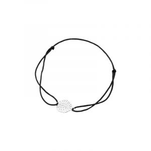 Bransoletka srebrna czarny sznurek