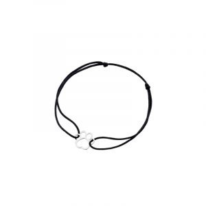 Bransoletka srebrna czarny sznurek