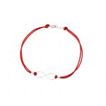 Bransoletka srebrna czerwomy sznurek