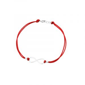 Bransoletka srebrna czerwomy sznurek
