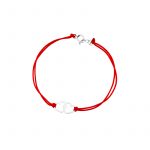 Bransoletka srebrna czerwony sznurek