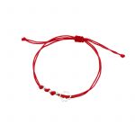 Bransoletka srebrna czerwony sznurek