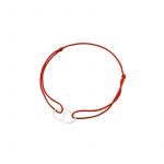 Bransoletka srebrna czerwony sznurek