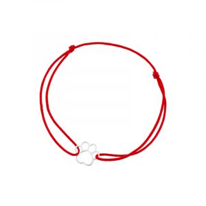 Bransoletka srebrna czerwony sznurek