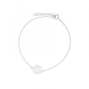 Bransoletka srebrna liść Monstery