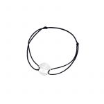 Bransoletka srebrna na czarnym sznurku drzewko