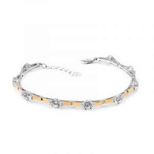 Bransoletka srebrna pokryta złotem pr. 375