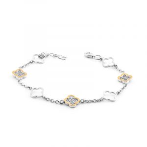 Bransoletka srebrna pokryta złotem pr. 375